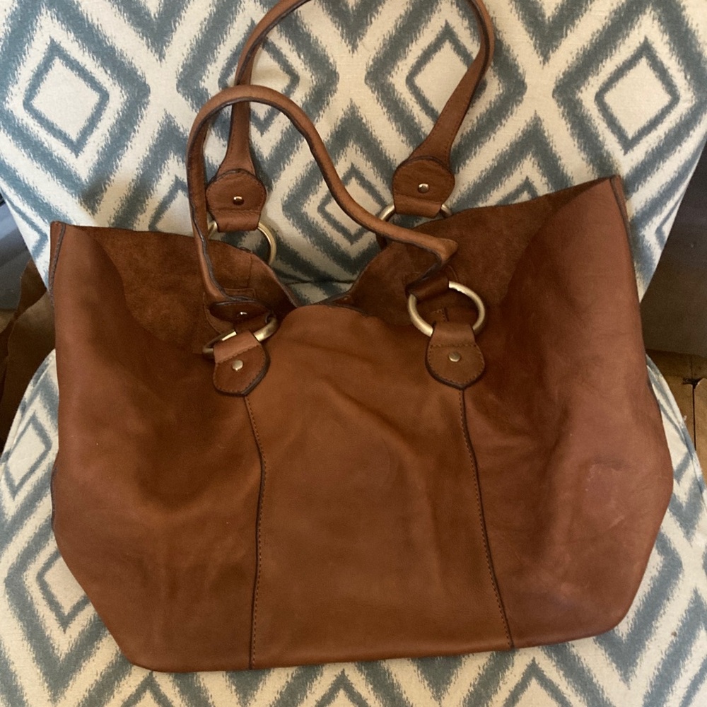 Boden‎ Brown Leather Tote Bag 🌸